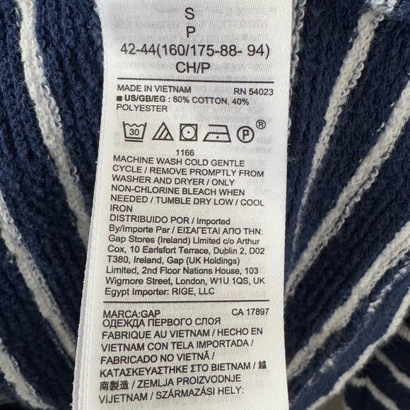 GAP Navy and White Striped Hoodie - Picture 4 of 5